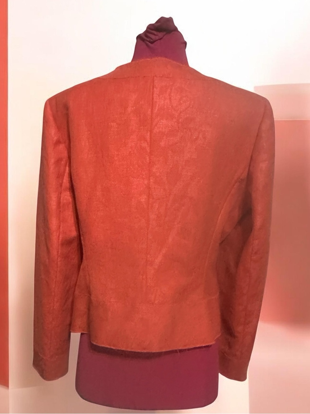 Talbots Orange Textured Button Jacket Size 12 - Picture 2 of 8